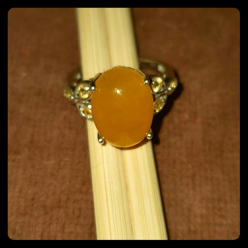 Sterling silver size 11 Jade ring